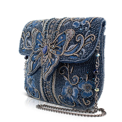 Mary Frances Accessories - Blue Alchemy Butterfly and Floral Handbag