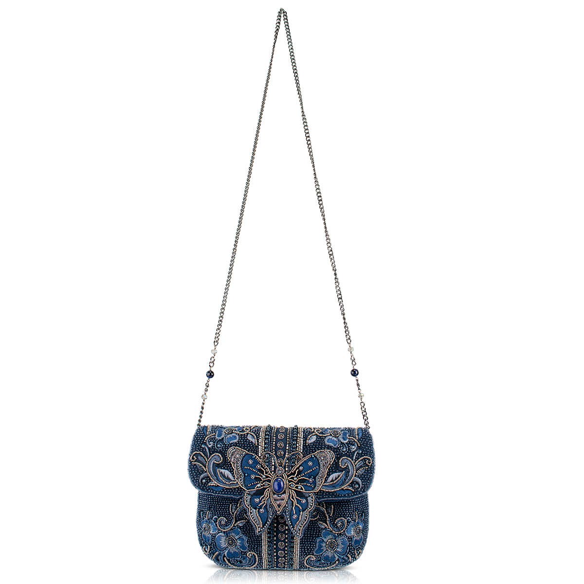 Mary Frances Accessories - Blue Alchemy Butterfly and Floral Handbag