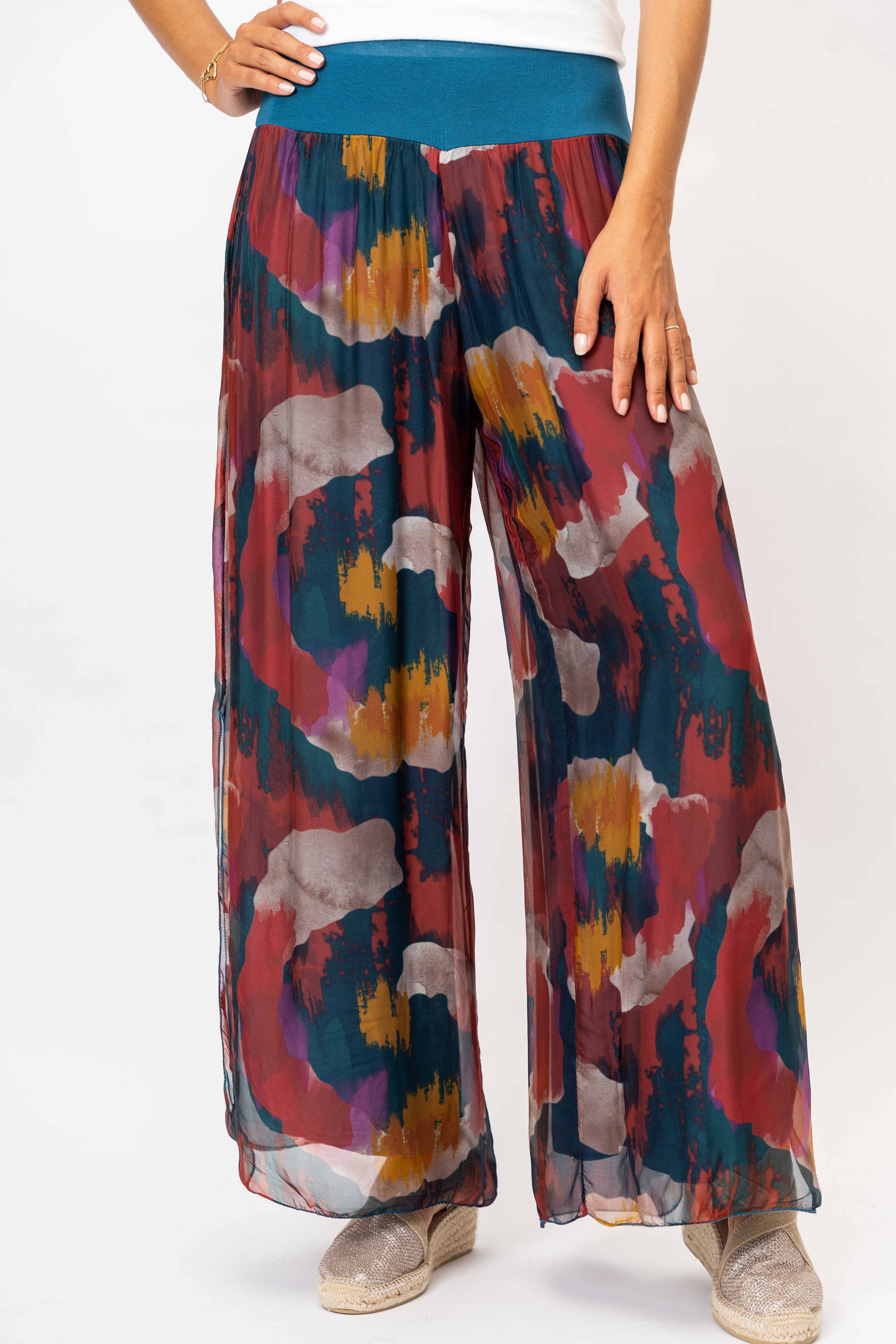Look Mode Usa - Women printed Silk Pant