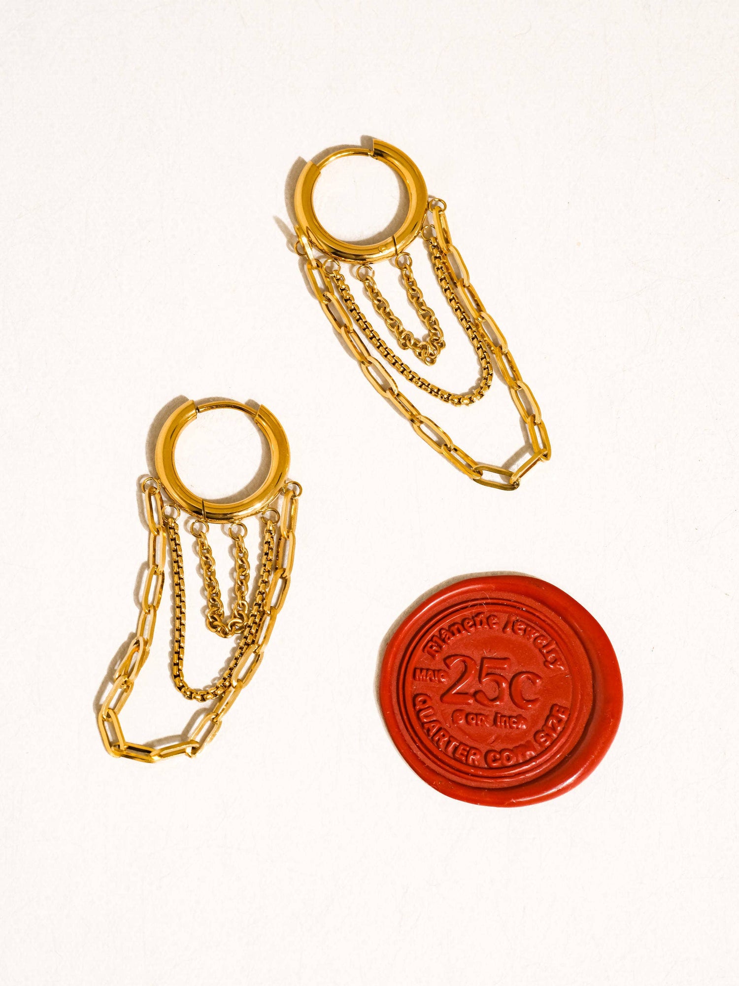 Flânerie by MAIQ - Vianne 18K Gold Non-Tarnish Multi Chain Drop Earrings