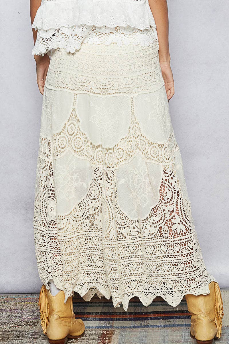Pol Clothing - Crochet patterns embroidered maxi skirt