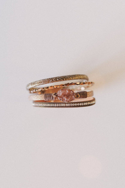 Three Bird Nest - Dusty Horizon Layered Bracelet - Camel