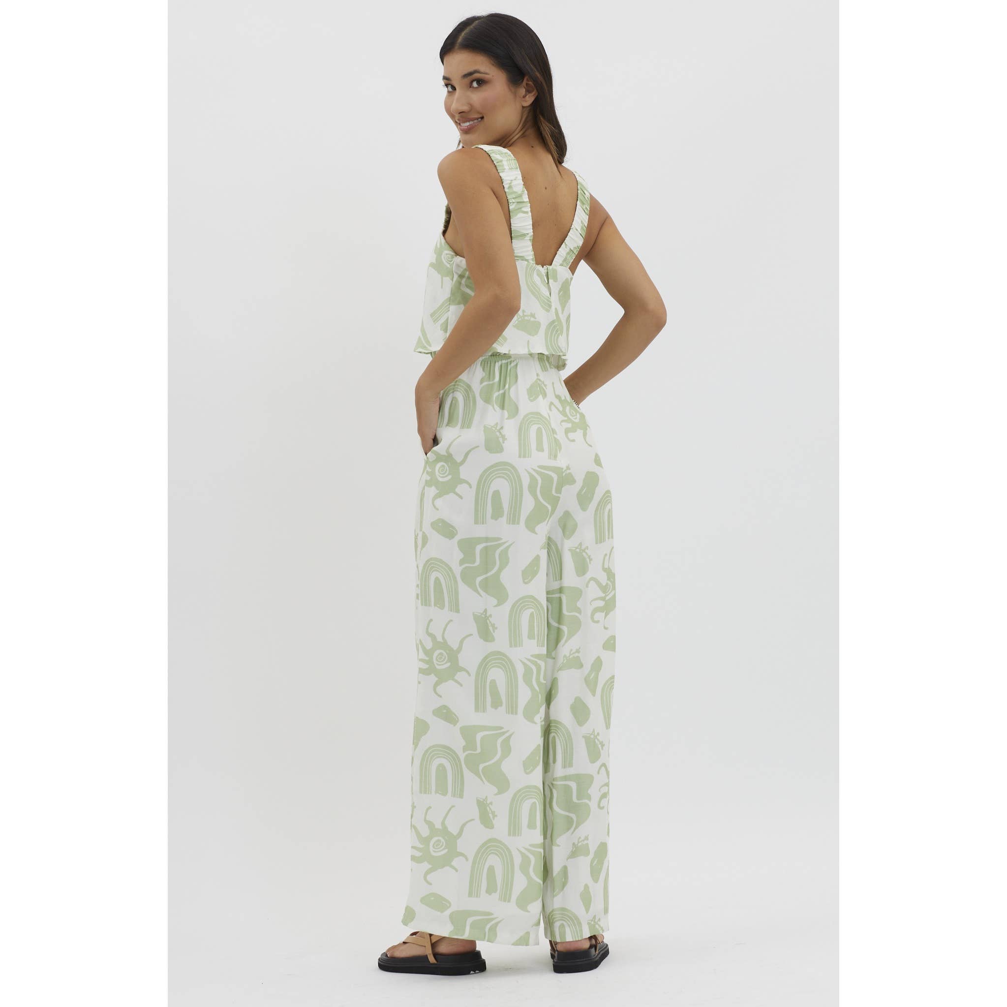 SLEEVELESS NATURE VIBE TANKTOP AND PANTS JUMPSUIT