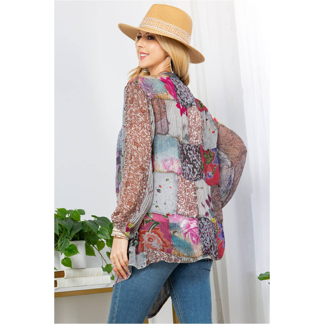  Kimono Shrug In Overdyed Mix N Match Patch