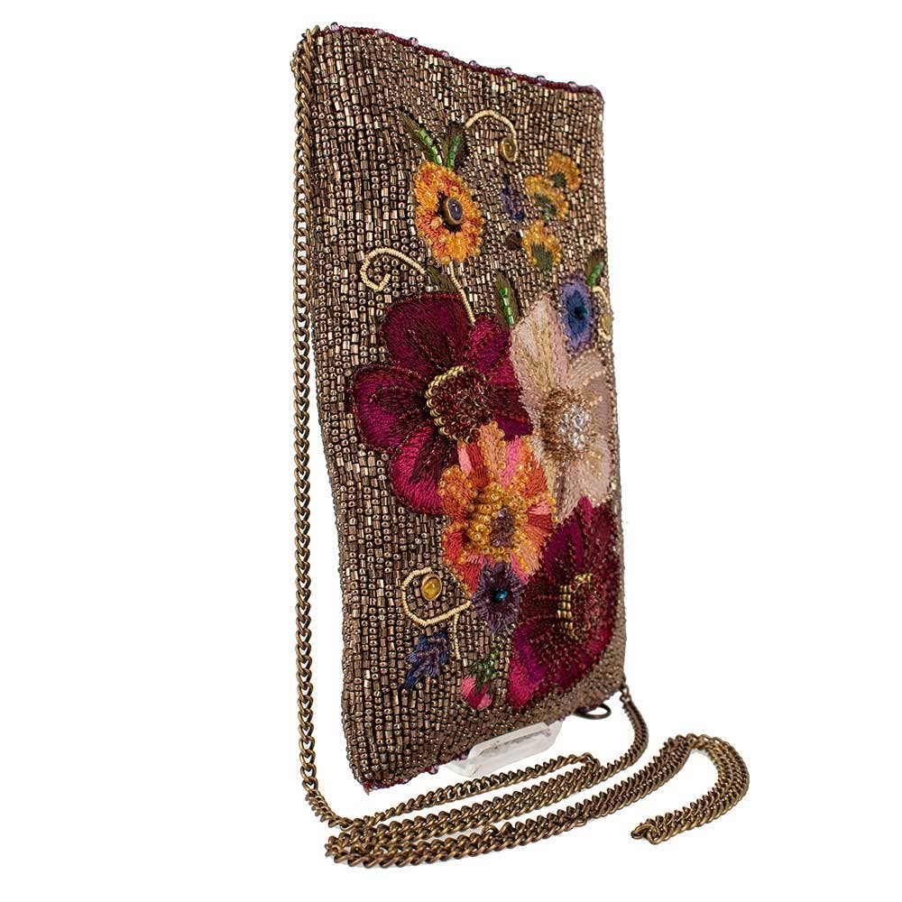 Mary Frances Accessories - Budding Romance beaded floral Crossbody Phone Bag
