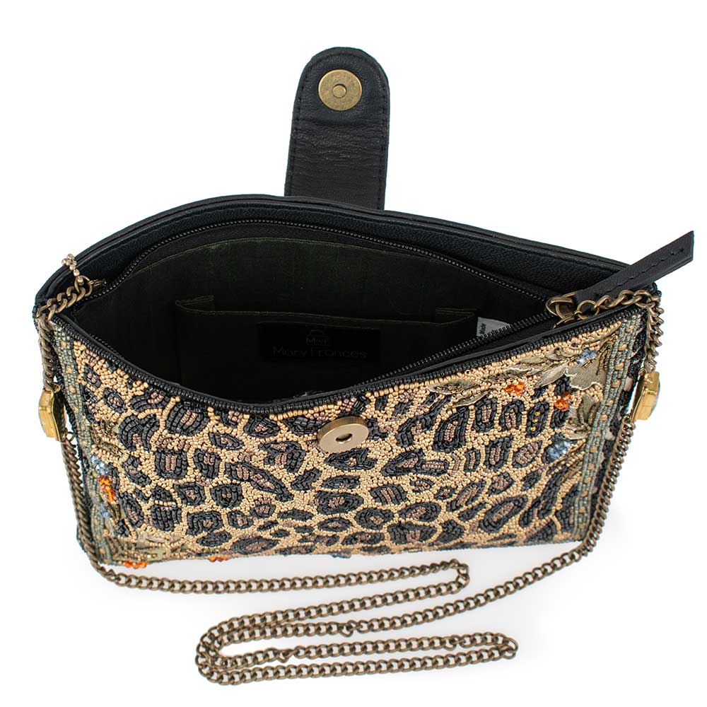 Mary Frances Accessories - Untamed Beaded Animal Print Crossbody Handbag