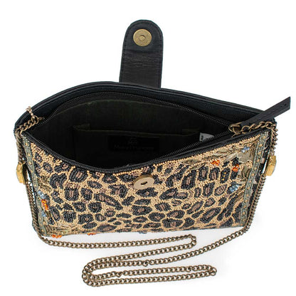 Mary Frances Accessories - Untamed Beaded Animal Print Crossbody Handbag