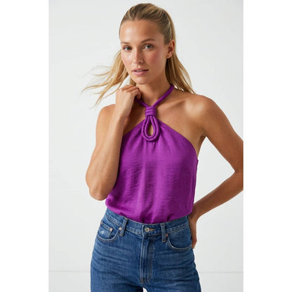 Naked Zebra - Cord Keyhole Sleeveless Top