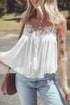 Little Daisy Closet - LDC Lace Splicing Spaghetti Straps Ruffle Flared Tank Top