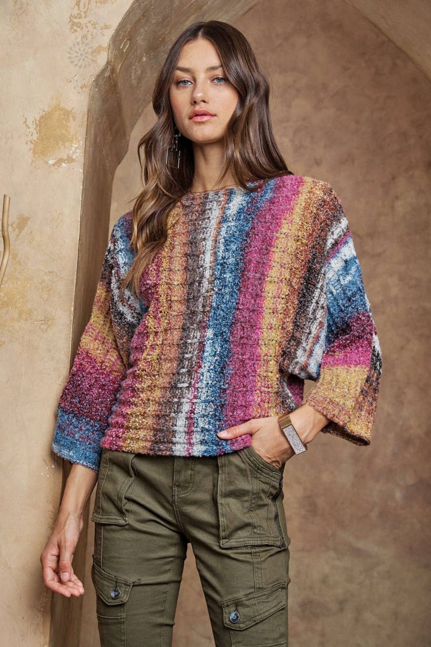 ADORA LA - MULTI COLOR SWEATER TOP