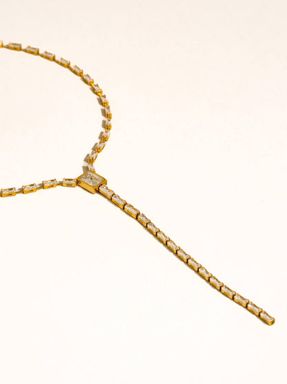 Flânerie by MAIQ - Cieline 18K Gold Non-Tarnish CZ Lariat Necklace