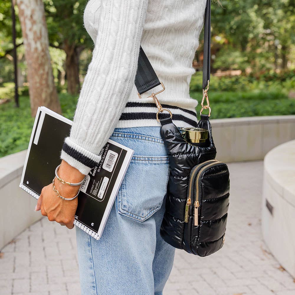 WanderFull - Black Shiny HydroBag® with Gold Hardware