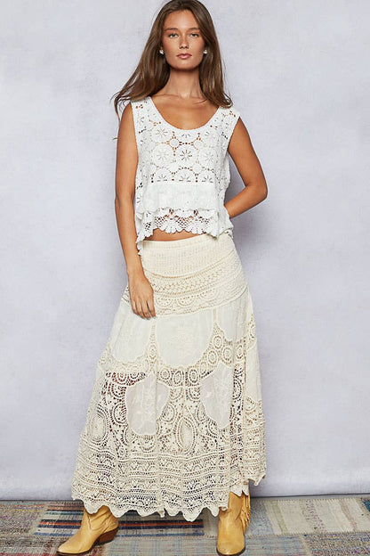 Pol Clothing - Crochet patterns embroidered maxi skirt