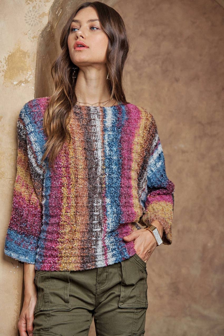 ADORA LA - MULTI COLOR SWEATER TOP