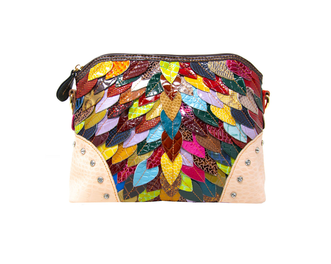 Handbag Express - Genuine Leather Colorful Petal Crossbody Sling