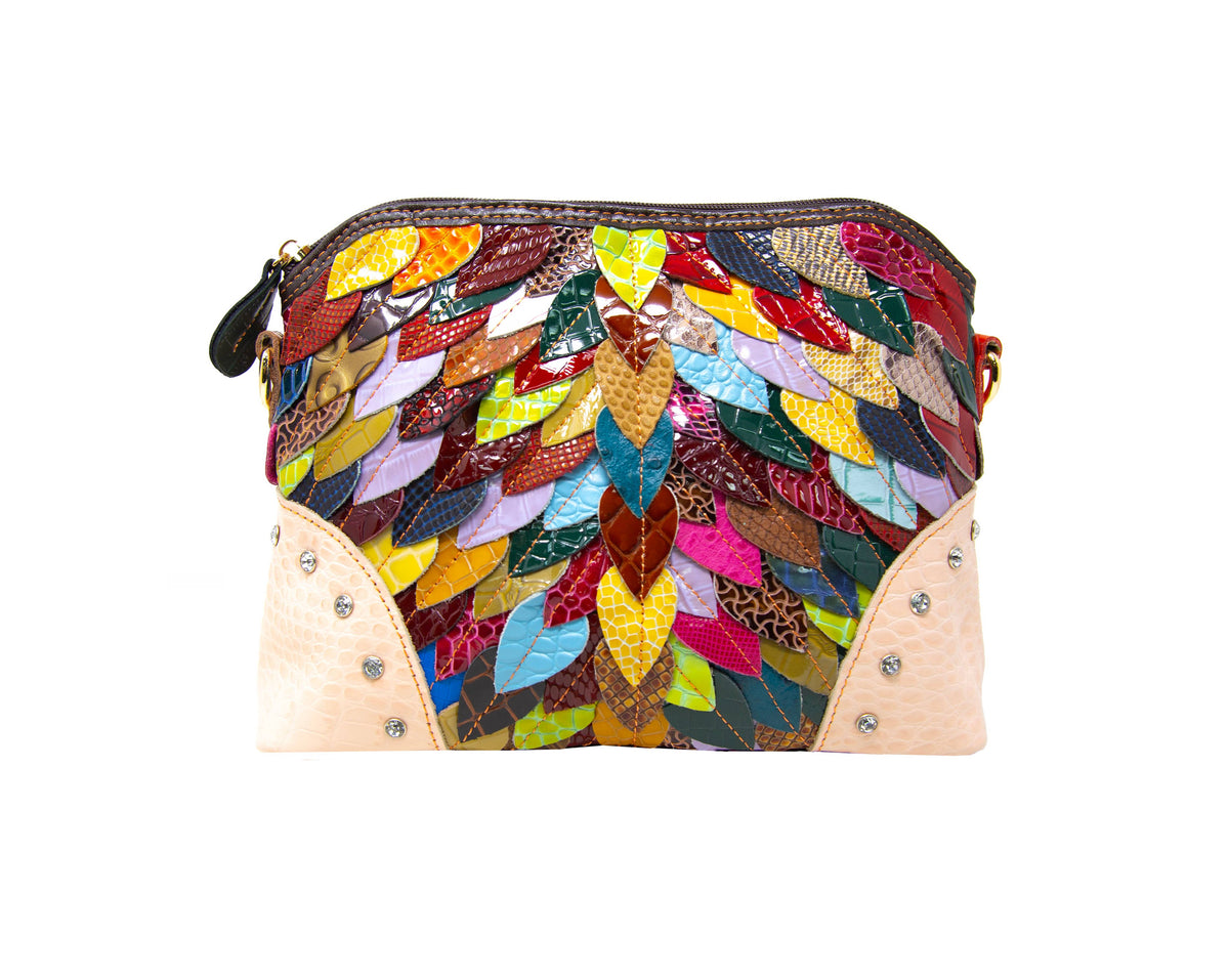 Handbag Express - Genuine Leather Colorful Petal Crossbody Sling