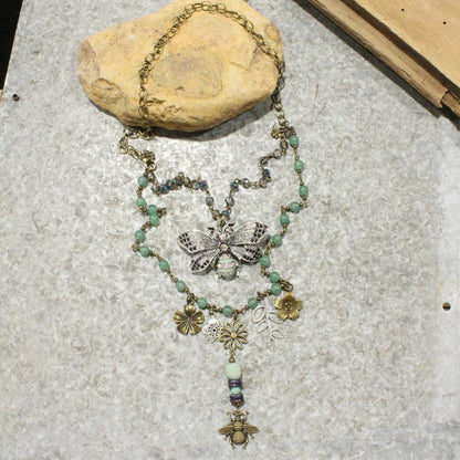 The Primitive Peddler, Inc. - Buzzing By Bee Layered Necklace