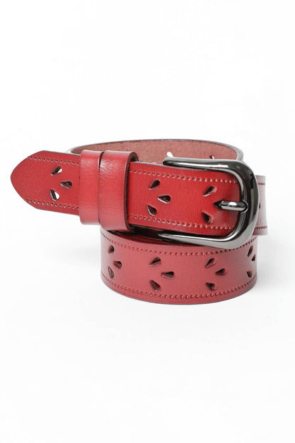Leto Accessories -  Leather Belt with Petal Design 🌟 – Available in 5 Colors
