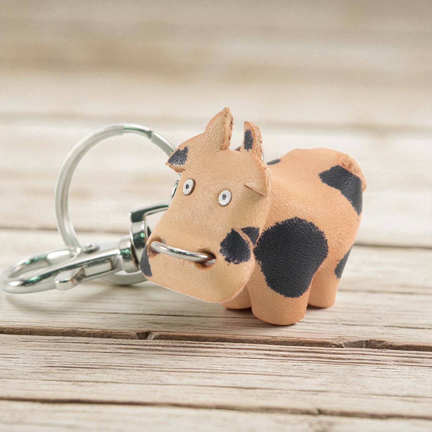 Sunflower Handmade leather inc - Handmade genuine Leather Cow KeyChain kc413