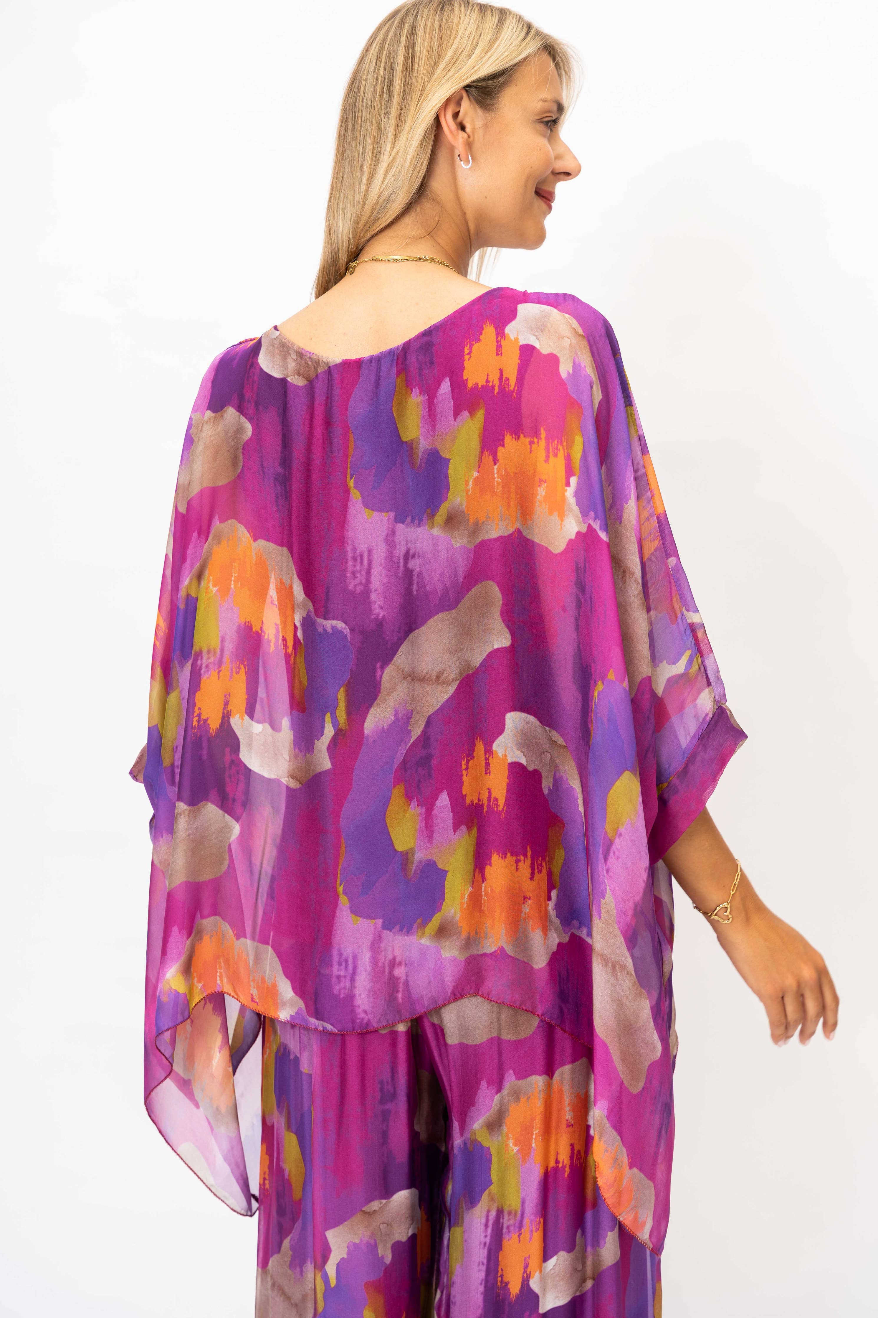 Look Mode Usa - Women Printed Silk Kaftan