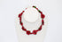  - Leather flower necklace with crystal stone choker