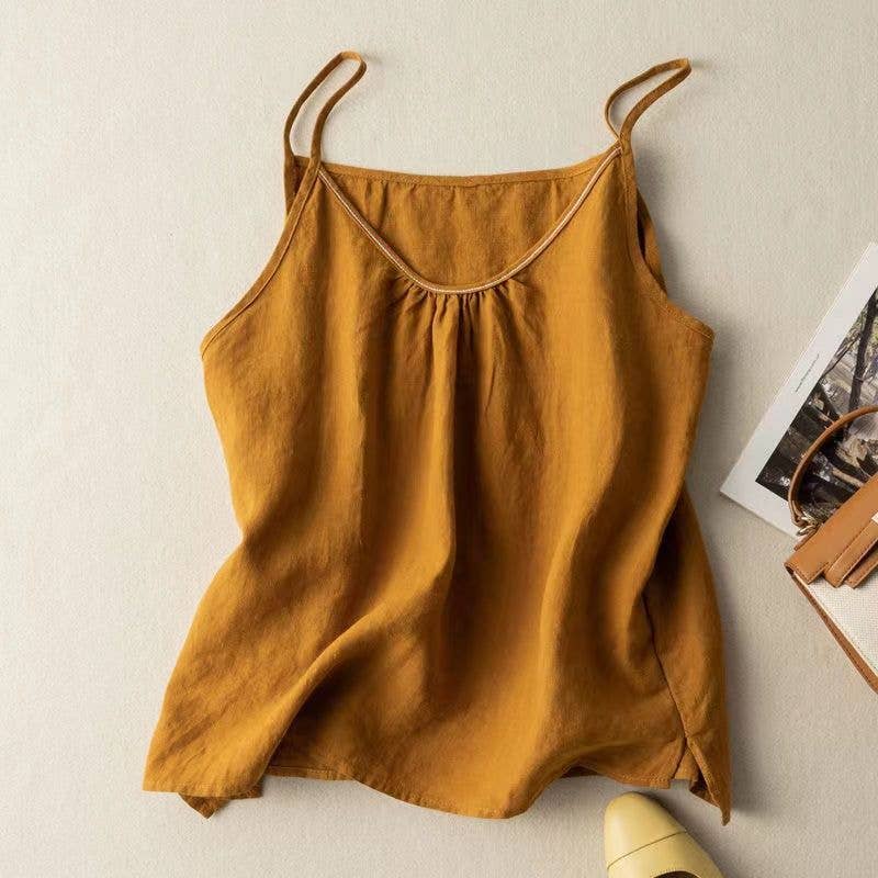 Hope &amp; Sunshine - Cotton Linen Camisole Tank Top