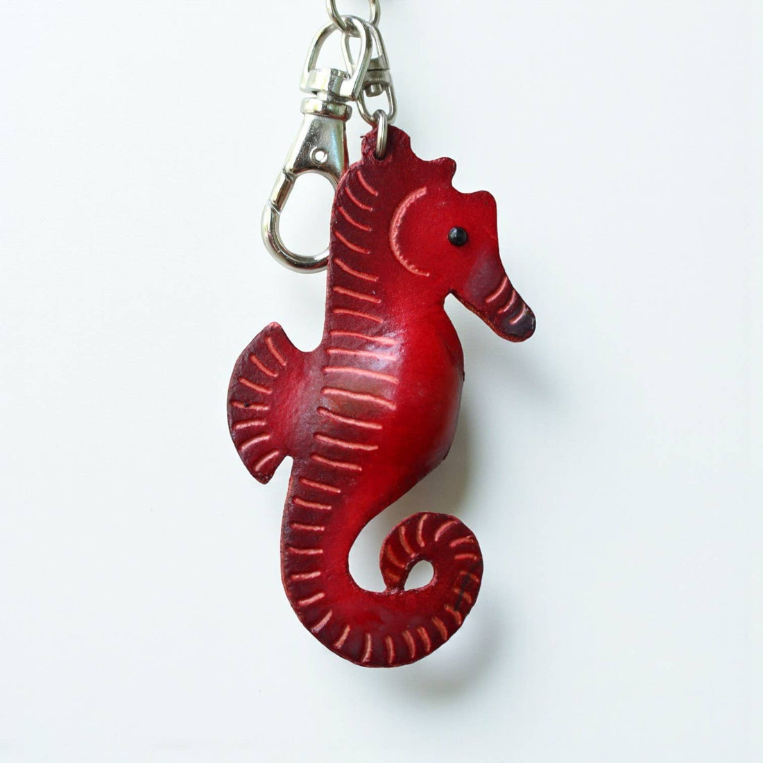 Sunflower Handmade leather inc - Handmade Leather Seahorse Key Chain