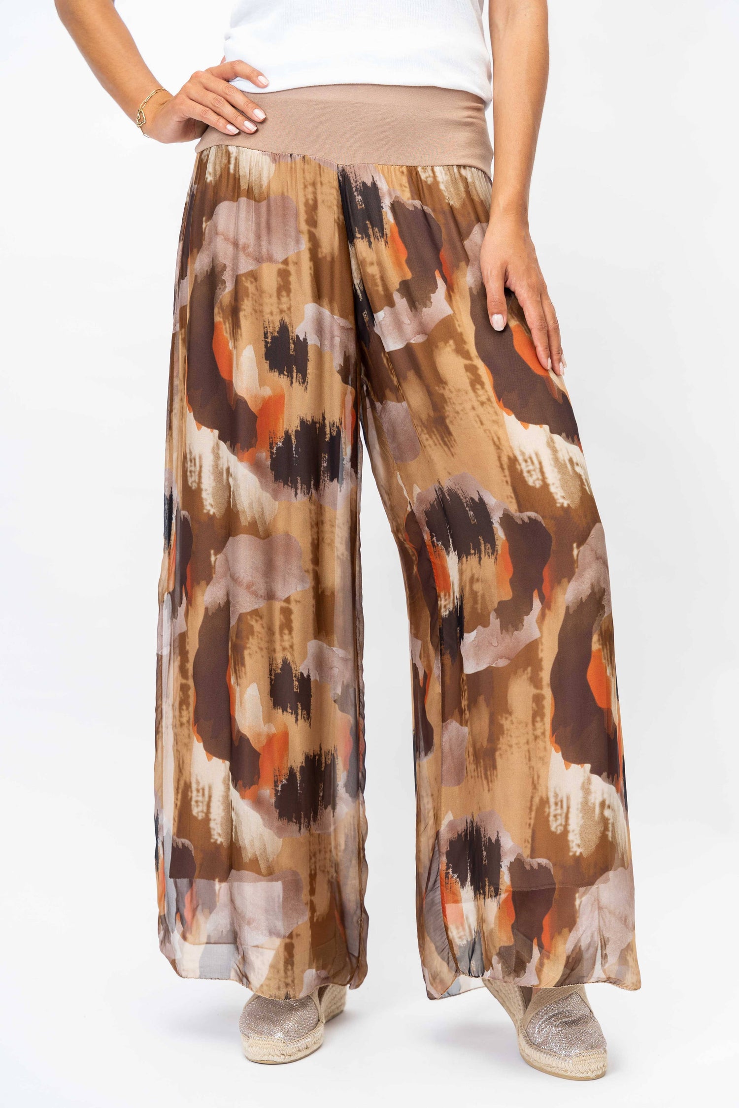Look Mode Usa - Women printed Silk Pant