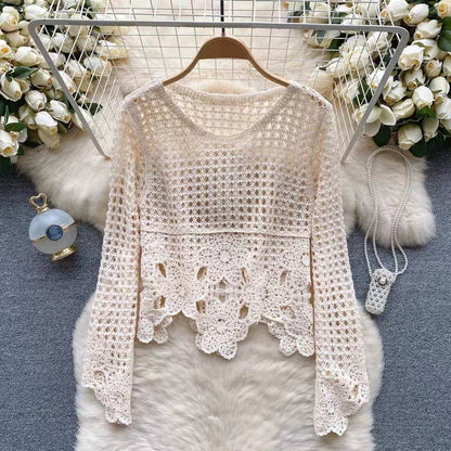 Hope &amp; Sunshine - Embroidered Lace Crop Top