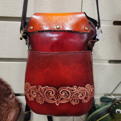 Sunflower Handmade leather inc -  leather dog with bone purse pouch crossbody