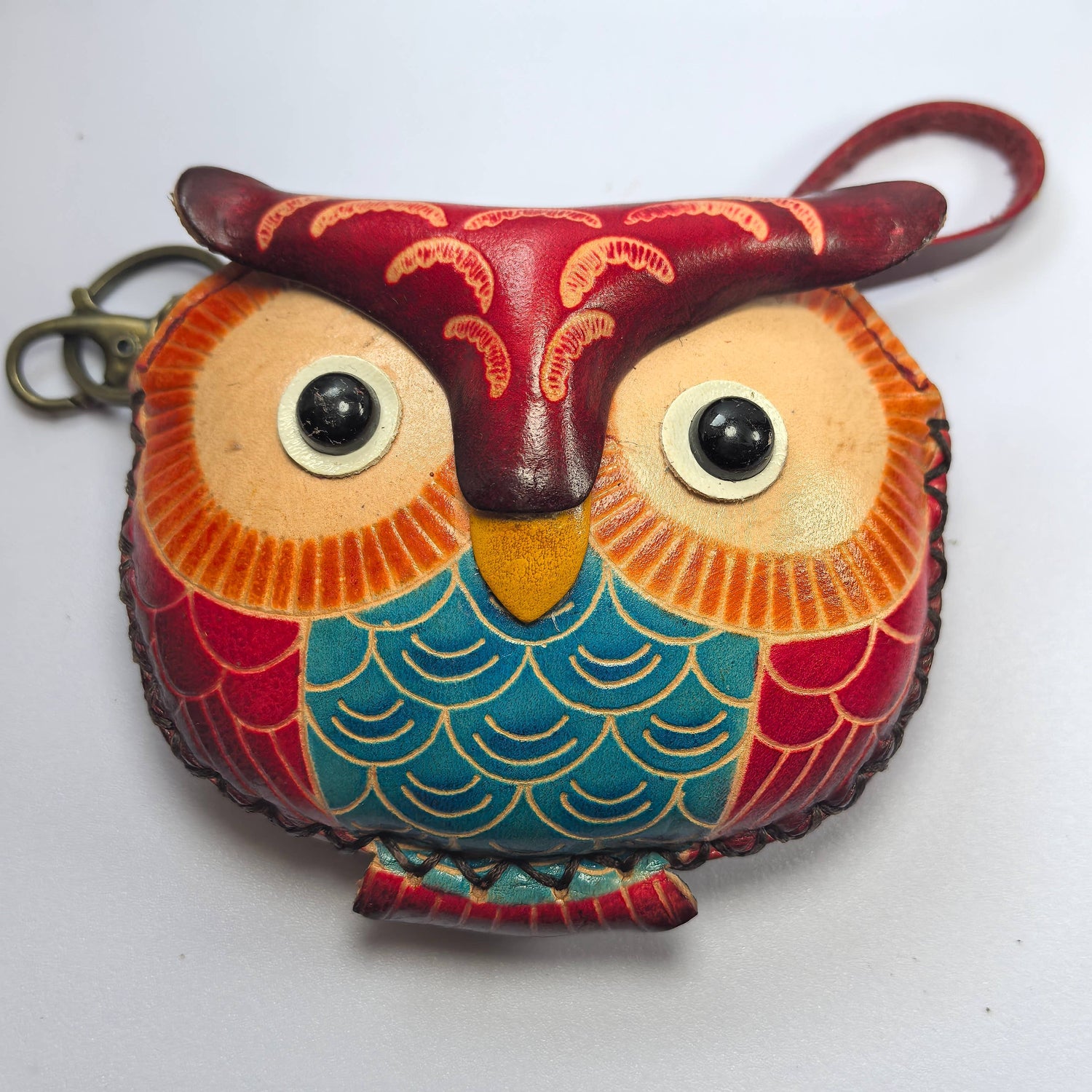Sunflower Handmade leather inc - Leather owl Owl Wristlet coin purse wallet
