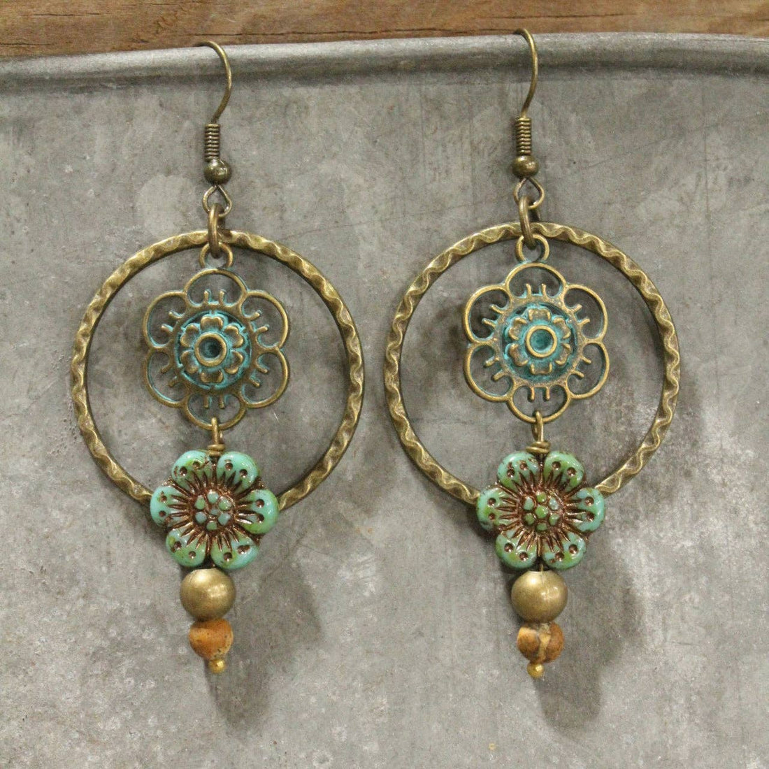 The Primitive Peddler, Inc. - Green As Spring Dangle Drop Earrings