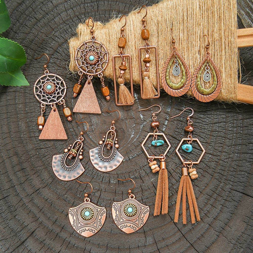 The Sweetpea Boutique - Bohemian Style Vintage Brown Earrings (20 pair to choose from)