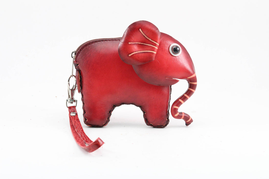 Sunflower Handmade leather inc - E114 Elephant Wristlet Handmade leather coin purse wallet