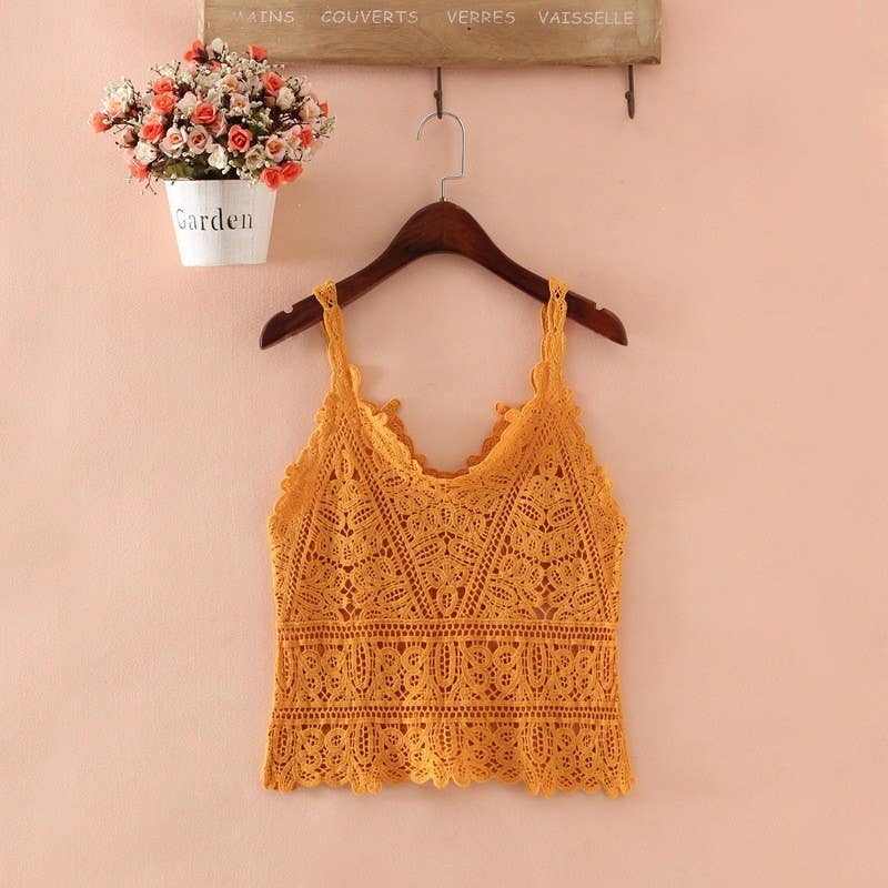 Hope &amp; Sunshine - Boho Lace Crochet Halter Top