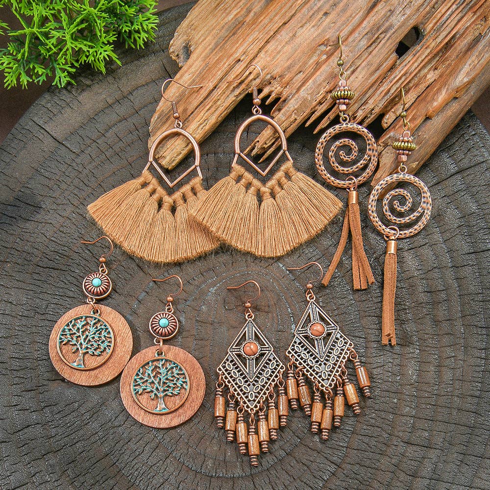 The Sweetpea Boutique - Bohemian Style Vintage Brown Earrings (20 pair to choose from)