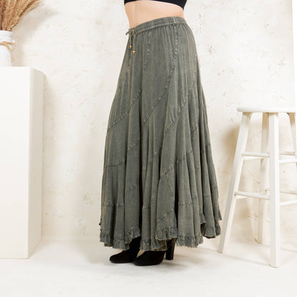 Young Threads - Boho Flair: Asymmetrical Mid-Length Skirt