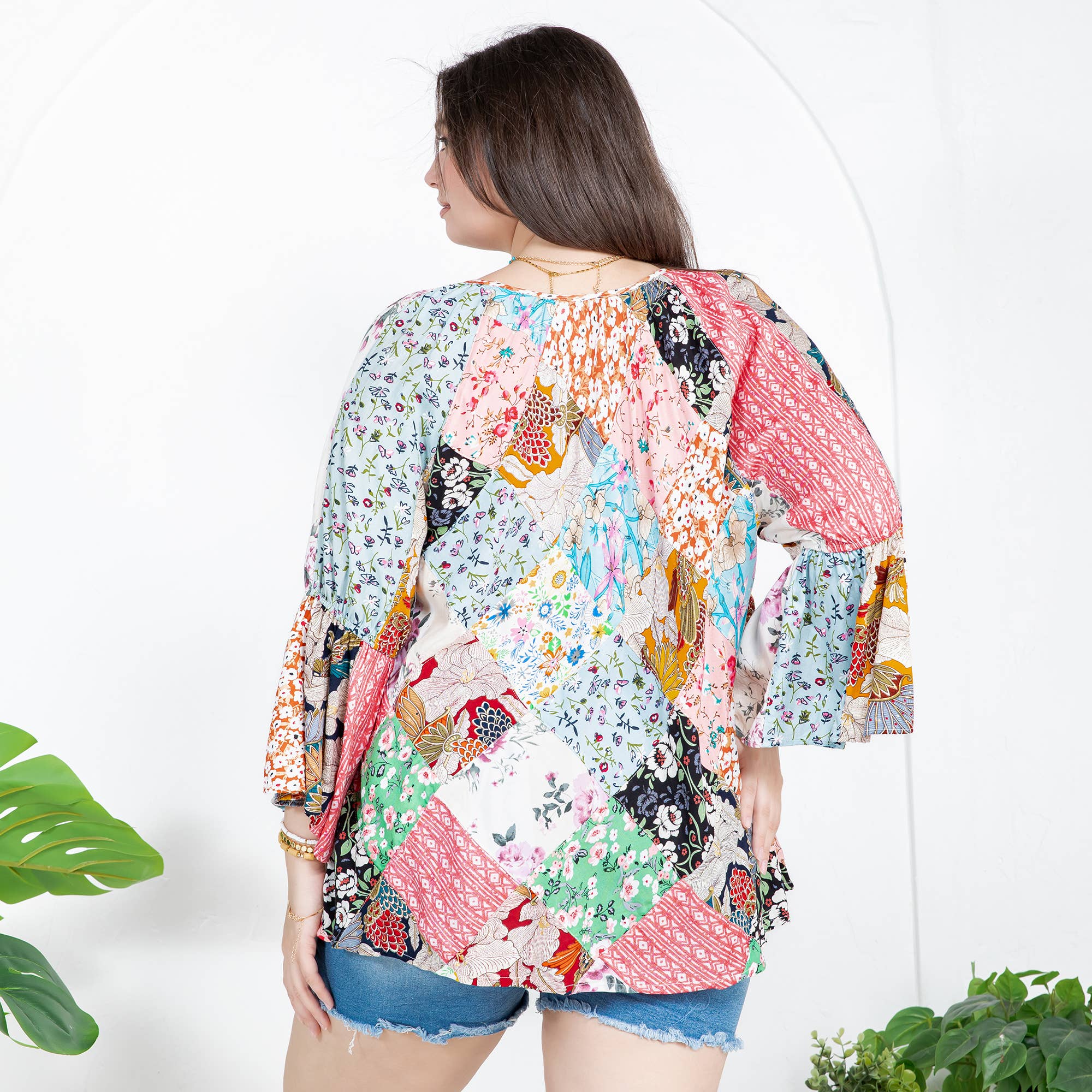 - The Bohemian Patchwork Peasant Top