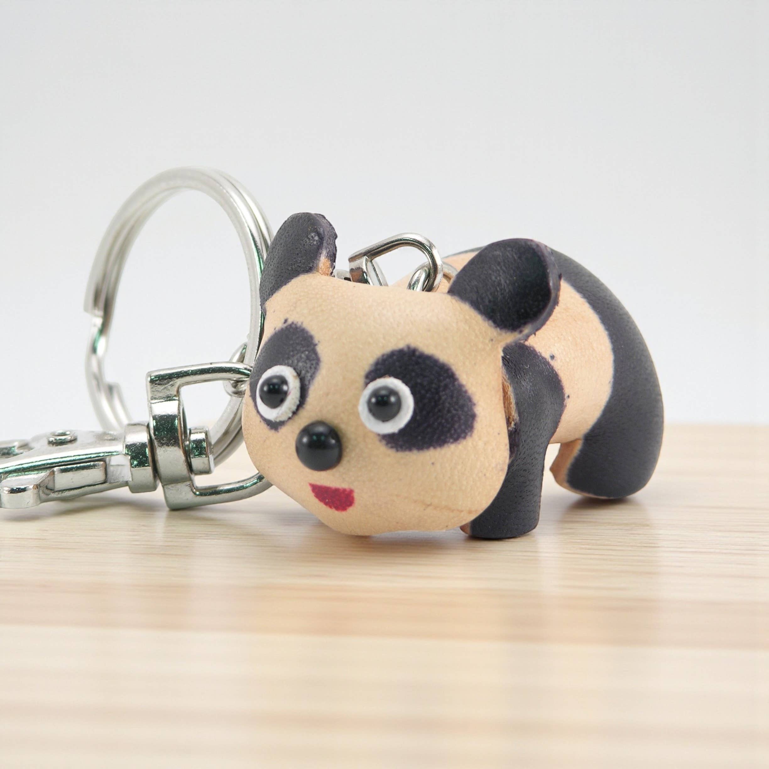 Sunflower Handmade leather inc - Handmade Leather Panda Key Chain