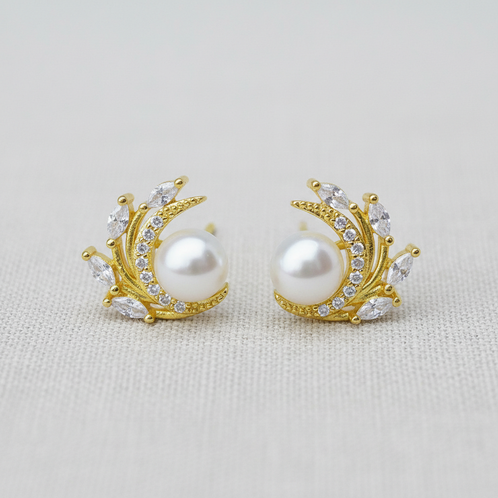 camilla dovey - Moon Design Freshwater Pearl Earrings