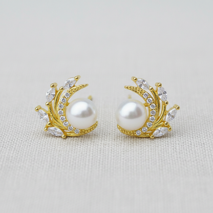 camilla dovey - Moon Design Freshwater Pearl Earrings