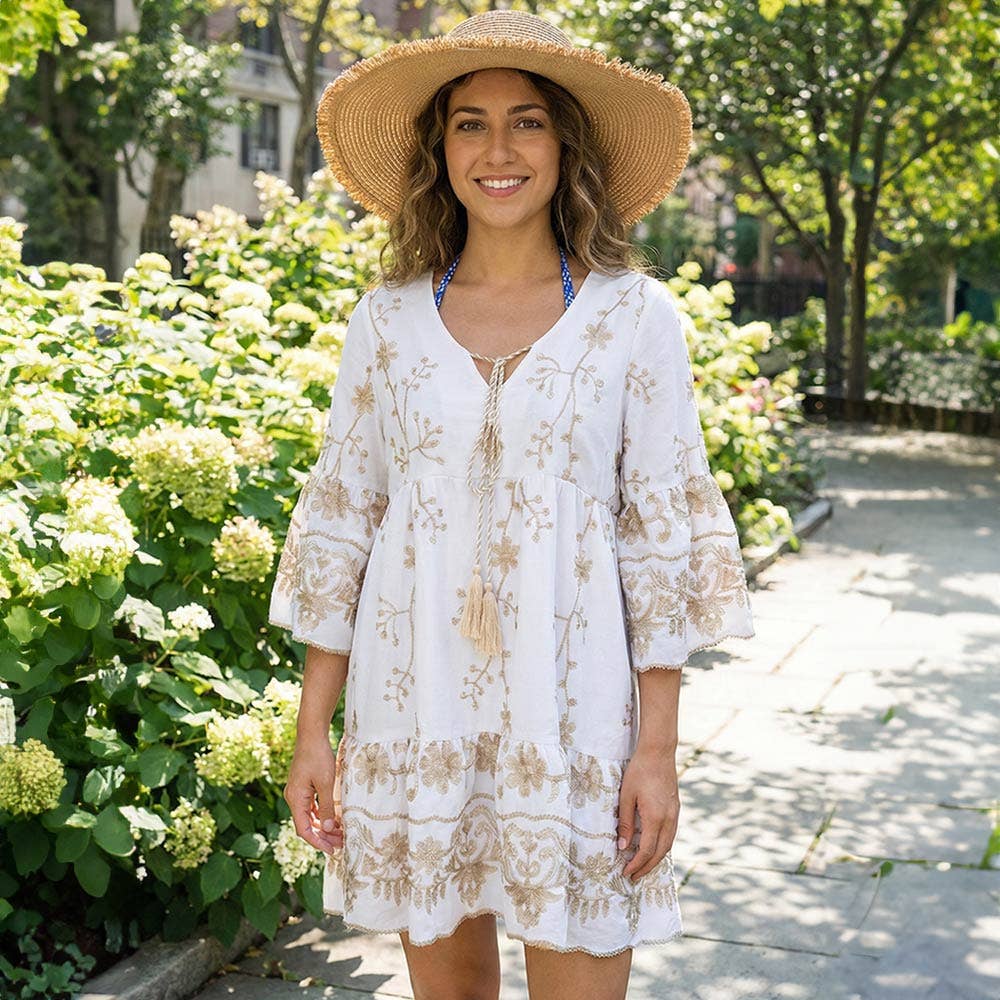 Sensibling Corp. - Boho Floral Embroidered Tunic Dress