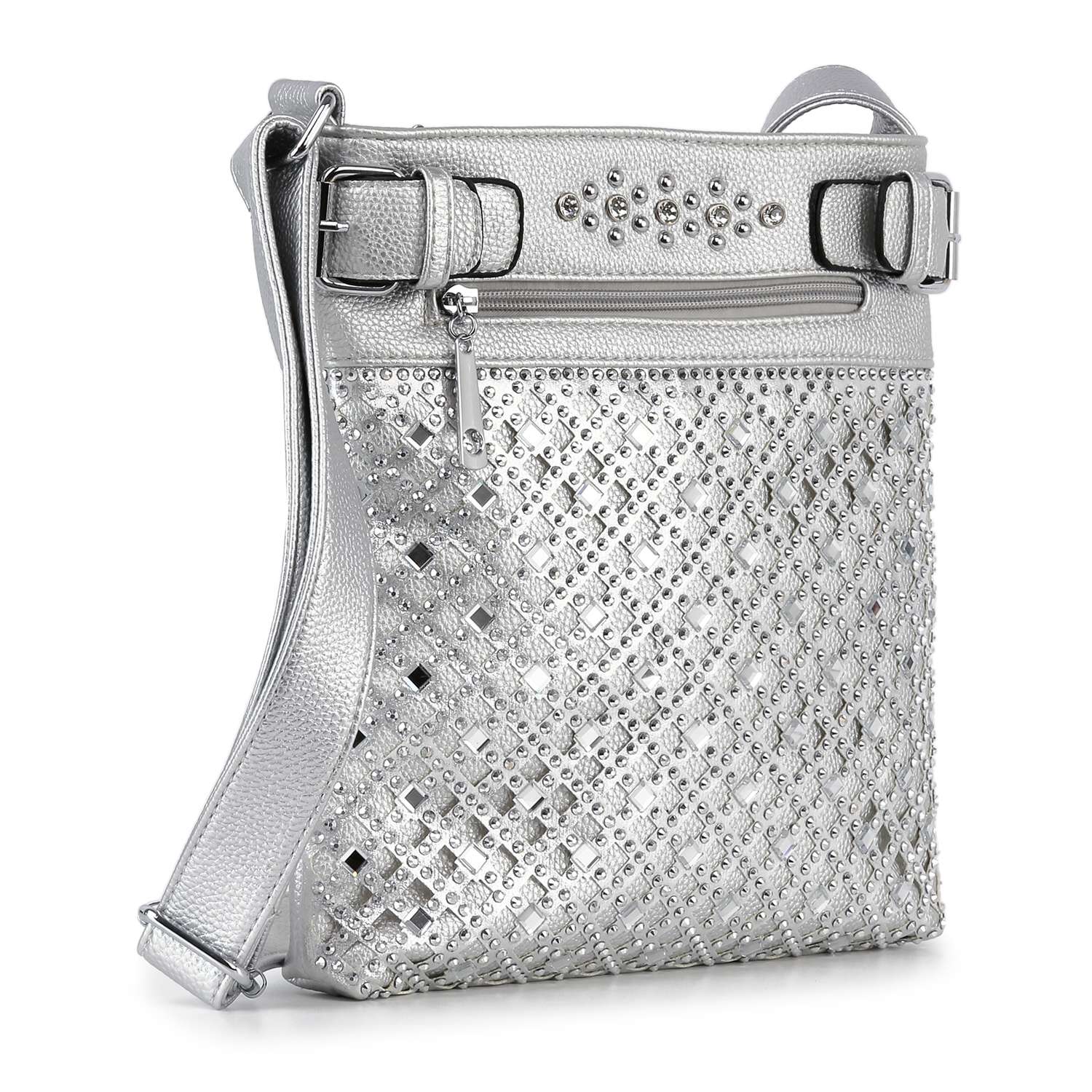 Handbag Express - Decorative Rhinestone Crossbody Sling