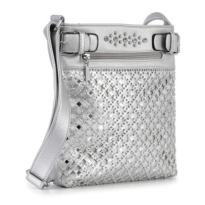 Handbag Express - Decorative Rhinestone Crossbody Sling