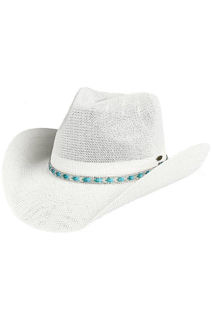 Hana - C.C Rhinestone Trim Band Cowboy Hat