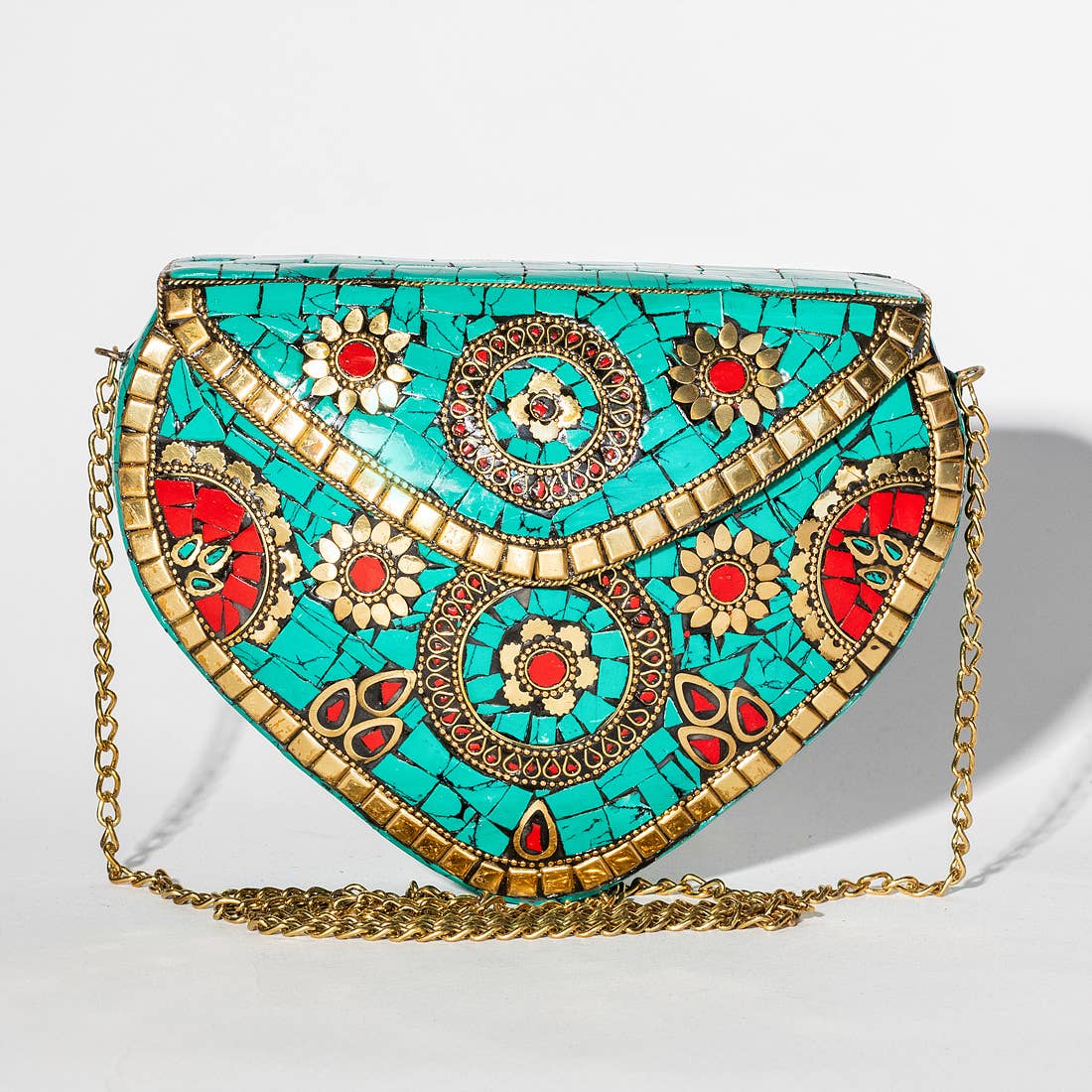Gypsie Jane - Turquoise vintage metal bag: TURQUOISE / ONESIZE