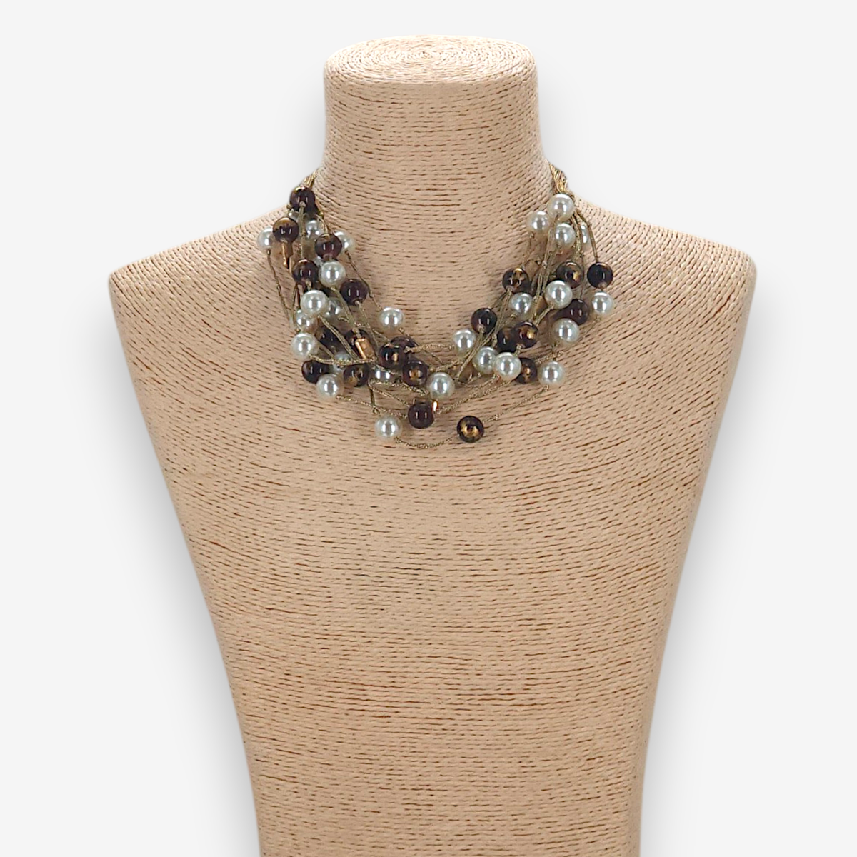 Bijoux Envie Statement Jewelry - Chunky Coastal Bead Pearl Necklace | Fall Statement Jewelry