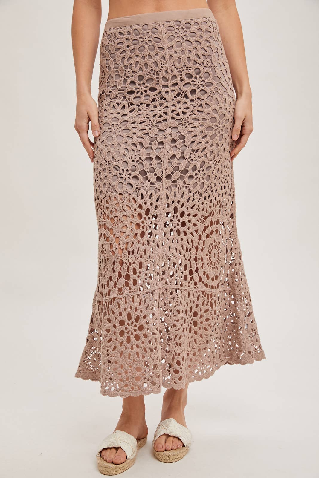 Bluivy - CROCHET MIDI SKIRT WITH LINING