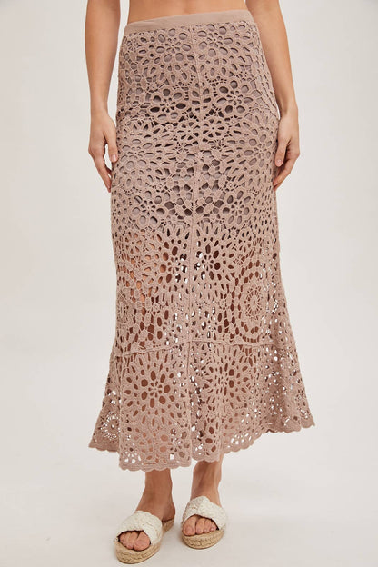 Bluivy - CROCHET MIDI SKIRT WITH LINING
