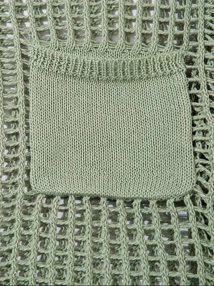 Serenity Collective - Hollow Out Knit Drop Sleeve Sweater